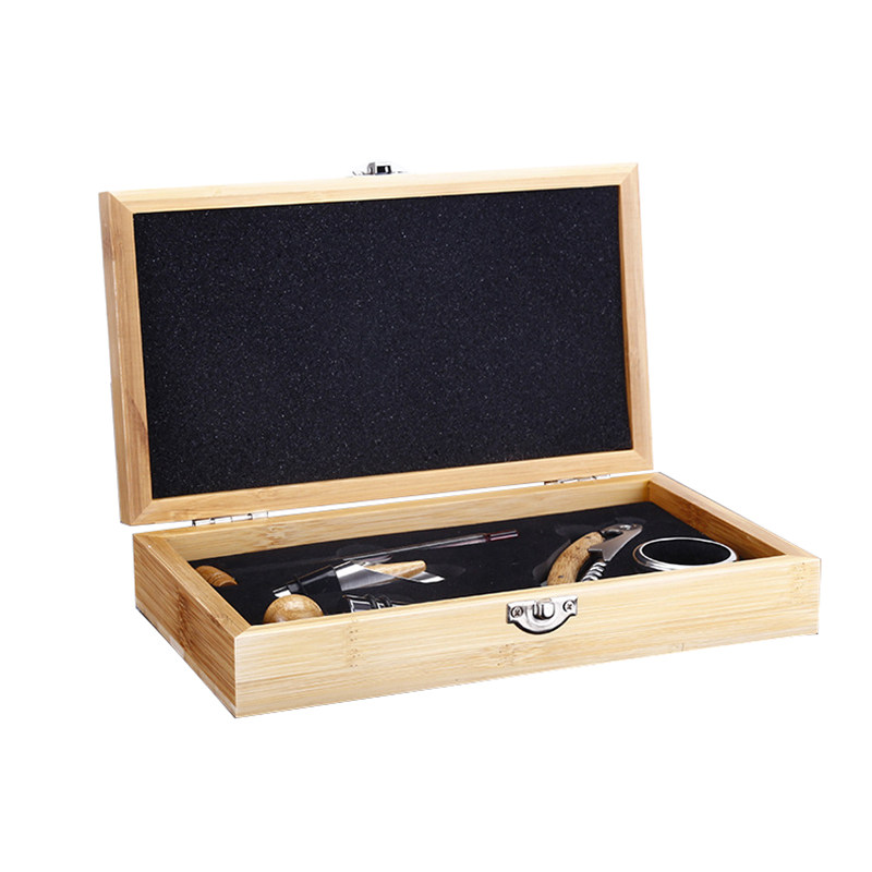 BR-WG38 New Design Bamboo Wine Opener Set Gift